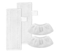 KEEPOW 2+2 Pack Steam Mop Pads Compatible with Karcher EasyFix SC2, SC3, SC4, SC5 Steam Cleaner, Replacement Mop Cloths and Nozzle Pads, Steam Mop Accessories