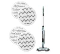KEEPOW 4 Pack Replacement Pads for Shark Steam Mop, Microfibre Rotating Power Scrubbing Pads for Shark Steam and Scrub Mop S8201UK S8201UKCP S6002UK S7201UK, 19cm Round Steam Mop Pads, Grey & White