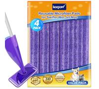 KEEPOW 4 PCS Spray Mop Refill Pads Compatible with Flash Powermop, Washable & Reusable Microfiber Mop Refill Pads, Floor Wipes For Any Type of Floor