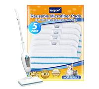 KEEPOW 5 Pack Steam Mop Pads Compatible with Black & Decker Steam Mop FSM13E1/FSMP20, Microfibre Cloth Replacement Pads