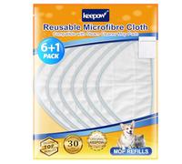 KEEPOW 6 Pack Steam Mop Pads for H2O HD, with Laundry Bag | Reusable Mop Pads, Replacement Steam Cleaner Pads, Compatible with H2O HD and H20 Steam Mop Accessories