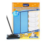 KEEPOW 6 Set Reusable Microfiber Mop Pads for Wagner Power Steamer 915 E | 2 Blue Steam Mop Replacement Pads, 4 Steam Cleaner Cloth, With Laundry Bag