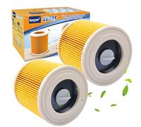 KEEPOW Cartridge Filter for Kärcher, 2 Pack | Compatible with Kärcher WD2, WD3, MV2, MV3, Vacuum Accessories Replaces 6.414-552.0, High Quality, Effective Filtration