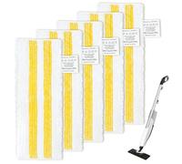KEEPOW Compatible with Karcher Steam Cleaner Pads - 5 Pack Microfibre Floor Cloths for EasyFix SC2 SC3 SC4 SC5 - Washable Steam Mop Pads for Hard Floors & Tiles