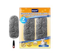 KEEPOW Microfiber Refills Compatible with OXO Duster, Reusable & Washable Duster Refills for OXO Hand Duster, Upgraded Model, Durable & Shed-Resistant, 2 Gray (Dusters Not Included)