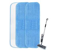 KEEPOW Microfibre Mop Pads for Addis Spray Mop 2 in 1, 3 Pack | Spray Mop Floor Pads, Mop Heads Replacement for Addis, Washable, 41.5 × 14 cm, 1 Laundry Bag