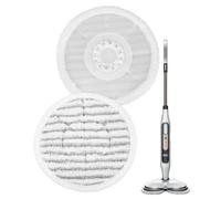 KEEPOW Replacement Steam Mop Pads Compatible with for Shark S6002UK S7201UK S8201UK, 2 Pack 19cm Round Steam Mop Pads, Washable for All Sealed Hard Floors