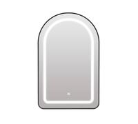 KEEPREAPER 51x80 Arched 3-Color LED Mirrored Cabinet with 2 Glass Shelves in Black KEEPREAPER Black