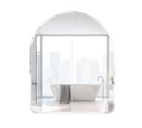 Keepreaper 60X70Cm Beveled Edge Frameless Arched 2 Door E1 Moisture-Proof Bathroom Mirror Cabinet Ip44