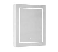 KEEPREAPER 60x75cm 3-Color LED Mirrored Cabinet Shaver Socket Defogger Storage in White | Size: 60x75 cm KEEPREAPER White 60x75 cm