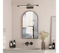 Keepreaper Arch Metal Framed Bathroom Mirror Cabinet Brushed Black 42 X 68 Cm Wall Mounted Recessed