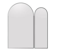 KEEPREAPER Arched 2-Door Bathroom Mirror Cabinet 60x70cm Brushed Nickel in Silver | Size: 60x70 cm KEEPREAPER Silver 60x70 cm