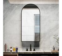 KEEPREAPER Black Arched Bathroom Mirror Cabinet 40x80cm Metal Frame Wall | Size: 40x80 cm KEEPREAPER Black 40x80 cm