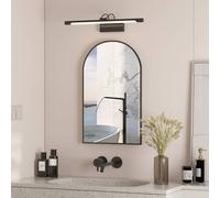 KEEPREAPER Brushed Black Arch Bathroom Mirror Cabinet 42x68cm Wall Mounted | Size: 42x68 cm KEEPREAPER Black 42x68 cm