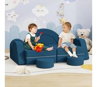 Keepreaper Cozy Kids Play Sofa Bed Modular Foam Couch For Toddler Playroom Blue