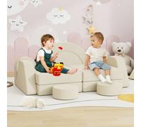 Keepreaper Cozy Kids Play Sofa Bed Modular Foam Couch For Toddlers Beige