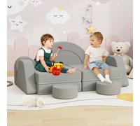 Keepreaper Cozy Kids Play Sofa Bed Modular Foam Couch Light Grey