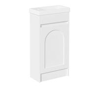 KEEPREAPER Floor Standing Bathroom Vanity with Ceramic Sink 2 Storage in White KEEPREAPER White
