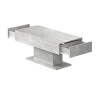 Keepreaper Grey Rectangular Led Coffee Table With 2 Storage Drawers Center Table For Home Office