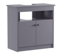KEEPREAPER Grey Under Sink Bathroom Cabinet 600mm 2 Door Storage Freestanding KEEPREAPER Grey