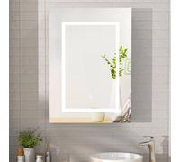 KEEPREAPER Illuminated Bathroom Mirror Cabinet 50x70 in White KEEPREAPER White