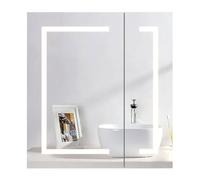 KEEPREAPER LED Bathroom Mirror Cabinet 60x65cm Defogger Wall Mounted Storage in White | Size: 60x65 cm KEEPREAPER White 60x65 cm