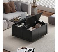 Keepreaper Lift Top Coffee Table With Large Hidden Storage Black Table For Home Office