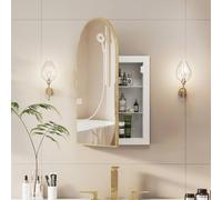 KEEPREAPER Modern Arch Bathroom Mirror Cabinet 42x68cm Metal Framed in Gold | Size: 42x68 cm KEEPREAPER Gold 42x68 cm