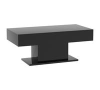 Keepreaper Modern Black High Gloss Rectangular Wooden Coffee Table With 16 Color Led Light For Living Room Dining Room Reception