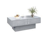 KEEPREAPER Modern Grey LED Coffee Table with 16 Lights & 2-Tier Storage KEEPREAPER Grey