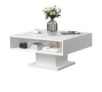 KEEPREAPER Modern Lift Top Coffee Table With Large Hidden Storage in White KEEPREAPER White