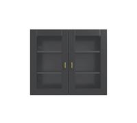 KEEPREAPER Modern Wall Mounted Kitchen Cabinet with 2 Doors 70x23x60cm in Black | Size: 70 x 23 x 60 cm KEEPREAPER Black 70 x 23 x 60 cm