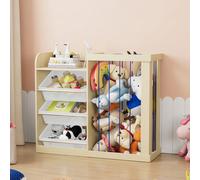 Keepreaper Natural Wooden 5 Tier Kids Bookshelf For Nursery And Toy Storage