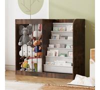 Keepreaper Rustic 5 Tier Kids Bookshelf Wooden Toy Storage For Nursery Room