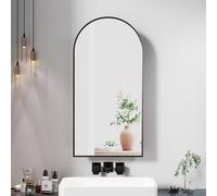 KEEPREAPER Sleek Arched Bathroom Mirror Cabinet 40 x 80 cm in Black KEEPREAPER Black 40 x 80 cm