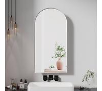KEEPREAPER Sleek Arched Bathroom Mirror Cabinet 40 x 80 cm in Silver KEEPREAPER Silver 40 x 80 cm
