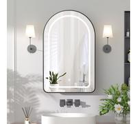 Keepreaper Sleek Arched Bathroom Mirror Cabinet With Led Lights 3-Color 51X80 Cm Wall Mounted Recessed Design Bathroom Cabinet