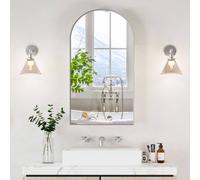 KEEPREAPER Sl athroom Cabinet with Large Arch Mirror 50x90 cm in White KEEPREAPER White 50x90 cm