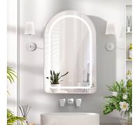 KEEPREAPER Sleek Bathroom Mirror Cabinet With LED Lights & Metal Frame in Silver KEEPREAPER Silver