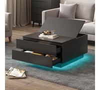 Keepreaper Sl lack Coffee Table With Storage And Led Light