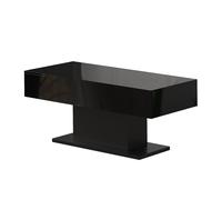 KEEPREAPER Sl offee Table with 2 Storage Drawers & LED Lights in Black KEEPREAPER Black