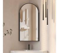 KEEPREAPER Sleek Corner Mirror Cabinet With Storage 40 x 80cm in Black | Size: 40 x 80 cm KEEPREAPER Black 40 x 80 cm