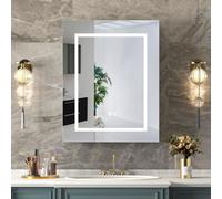 Keepreaper Sleek Led Bathroom Mirror Cabinet 60X75Cm With Demister And 3-Color Lighting Bathroom Cabinet