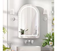 Keepreaper Sleek Led Bathroom Mirror Cabinet With Arched Metal Frame And 2 Glass Shelves 51X80 Cm Bathroom Cabinet