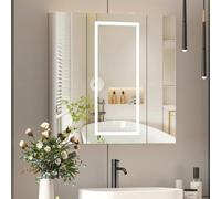 Keepreaper Sleek Led Bathroom Mirror Cabinet With Shaver Socket And Anti-Fog 3 Door Design Bathroom Cabinet