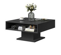 Keepreaper Sleek Lift Top Coffee Table With Large Hidden Storage Black Wood Design