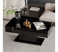 Keepreaper Sleek Modern Coffee Table With Led Lights And Glossy Finish