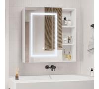 Keepreaper Sleek Wall-Mounted Bathroom Cabinet With 3-Color Led Mirror And Storage 70X70 Cm Bathroom Mirror Cabinet