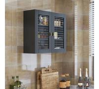 Keepreaper Sleek Wall Mounted Kitchen Cabinet With 2 Doors Black 70X23X60Cm