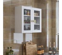 Keepreaper Sleek Wall Mounted Kitchen Cabinet With 2 Doors White 70X23X60Cm
